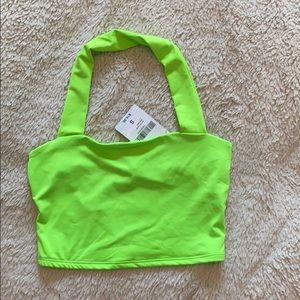 Neon Green Halter Crop Top